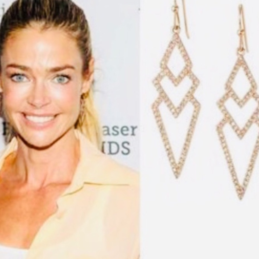 Stella & Dot | Rose Gold + Pavé Spear Drop Earrings - Picture 6 of 9